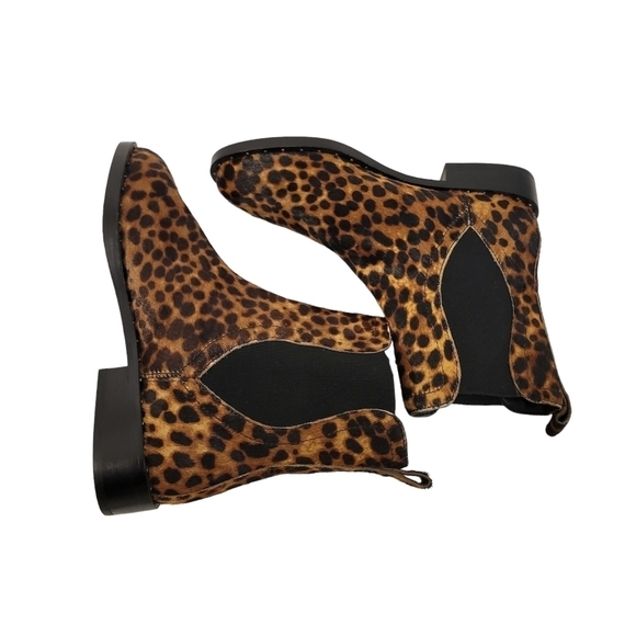 New Rebecca Minkoff Sabeen Leopard Print Calf Hair Chelsea Bootie - Picture 7 of 10